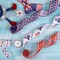 5 Rolls Patriotic Ribbon 4th of July Stars and Stripes Burlap Wired Edge Ribbon 25 Yards American Flag Decorative Ribbon
